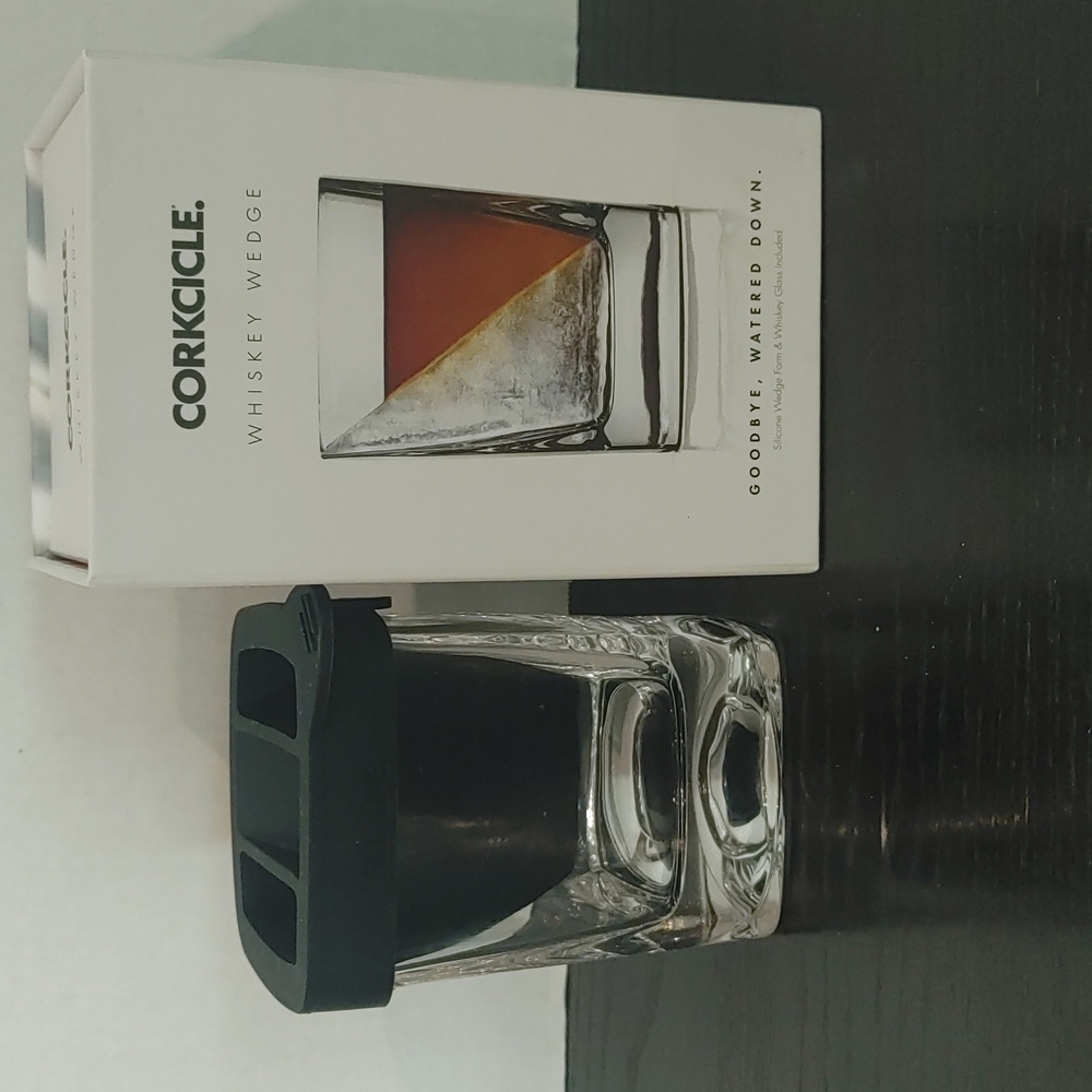 Corkcicle Whiskey Wedge Glass with Silicone Wedge Form